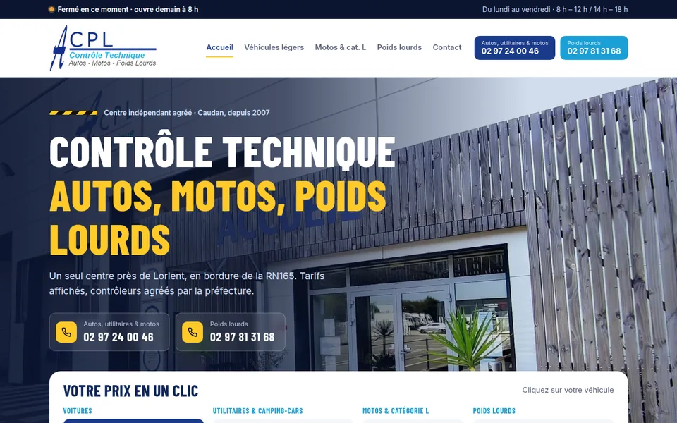 Page d'accueil du site ACPL