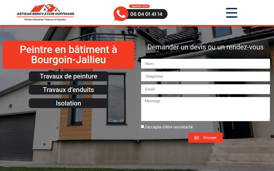 Site d'Artisan Rénovation Hoffmann, peintre en bâtiment à Bourgoin-Jallieu