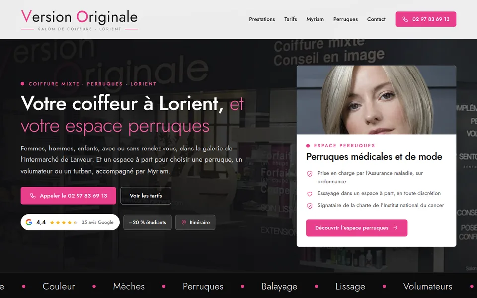 Page d'accueil du site Version Originale
