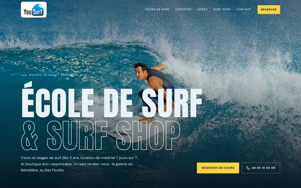 Page d'accueil du site Yousurf